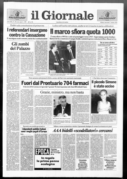 Il giornale : quotidiano del mattino